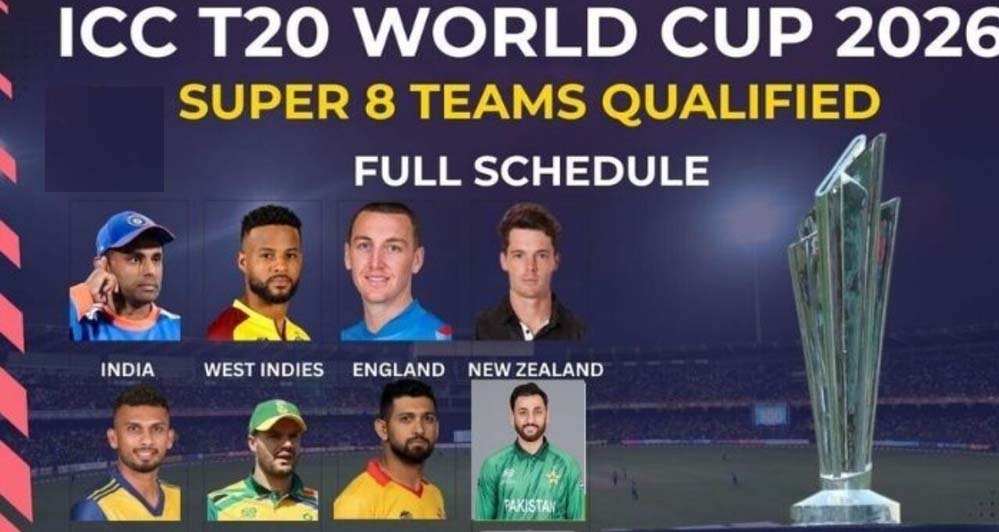 सुपर-8 का रोमांच शुरू: 9 दिन में 12 मैचों का शेड्यूल, क्या आपके पसंदीदा टीम की होगी जीत?