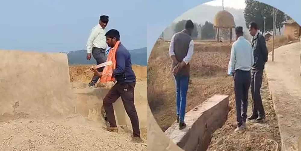 भ्रष्ट ठेकेदार का कारनामा उजागर, विधायक ने गुणवत्ताहीन निर्माण को तुड़वाया