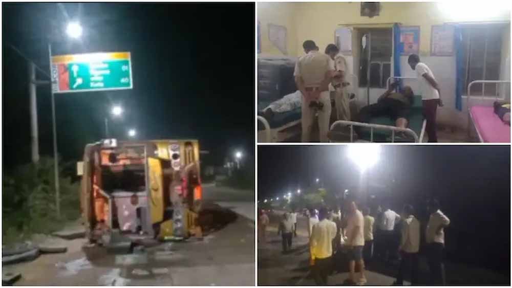 हाईवे पर अफरा-तफरी, क्रेन से हटाई गई बस, पुलिस जांच जारी