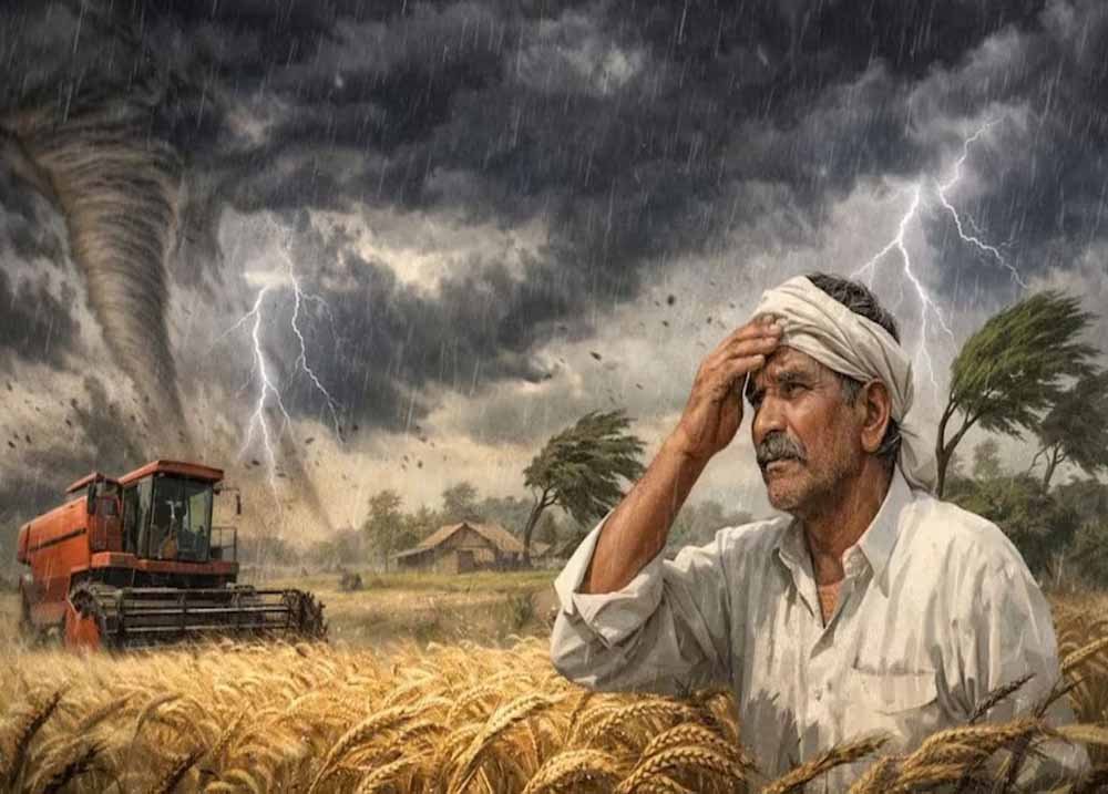 पंजाब में बदला मौसम: पश्चिमी विक्षोभ से आंधी-ओले, मंडियों में पड़ा गेहूं खराब