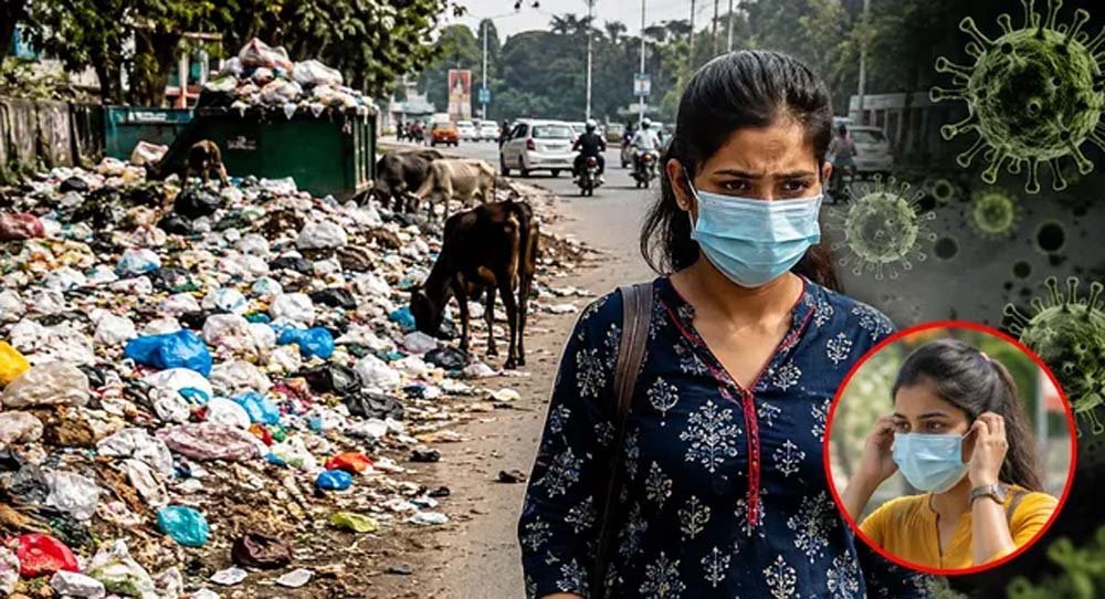 कचरे के ढेर से बढ़ी चिंता, स्वास्थ्य विभाग ने जारी की मास्क लगाने की एडवाइजरी