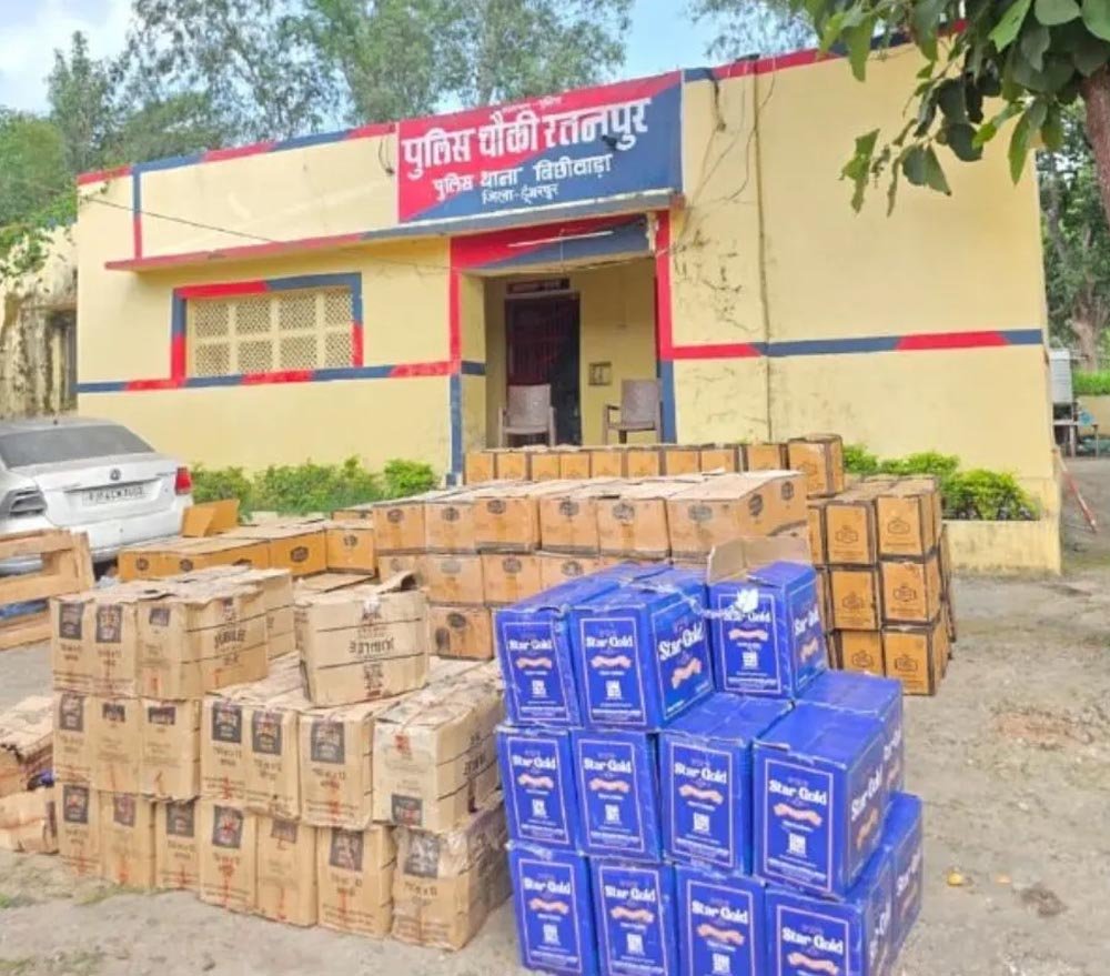 गुजरात जा रही थी 50 लाख की शराब, पुलिस ने नाकाबंदी कर चालक को किया गिरफ्तार