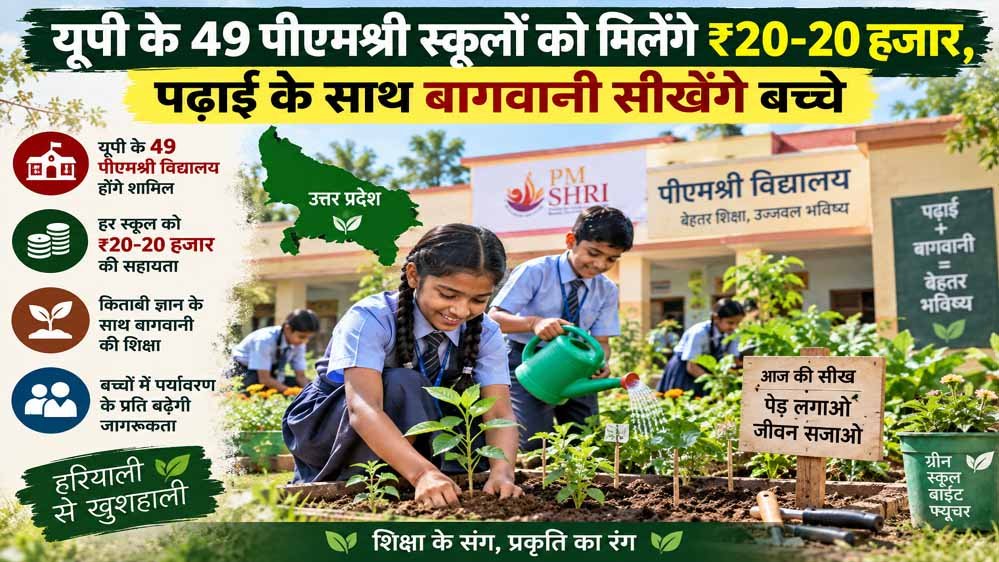 किताबी ज्ञान के साथ बागवानी के गुर सीखेंगे बच्चे, यूपी के 49 पीएमश्री विद्यालयों को मिलेगा ₹20 हजार