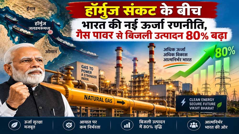हॉर्मुज संकट के बीच भारत की नई ऊर्जा रणनीति, गैस पावर से बिजली उत्पादन 80% बढ़ा