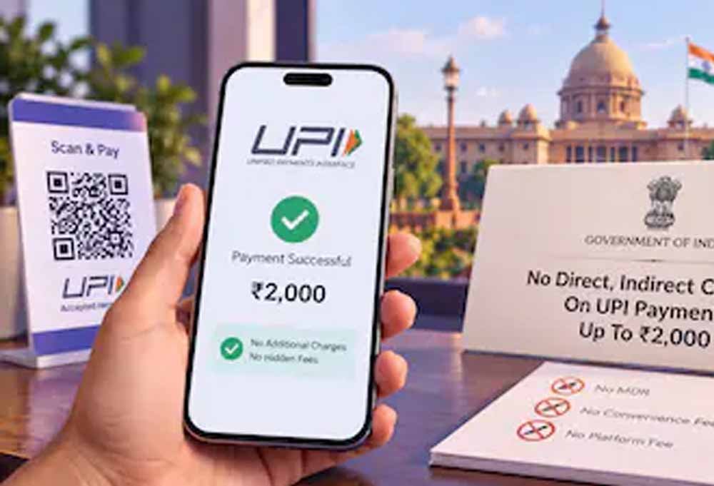 डिजिटल पेमेंट यूजर्स के लिए राहत, ₹2,000 तक UPI-RuPay ट्रांजैक्शन पर नहीं लगेगा शुल्क