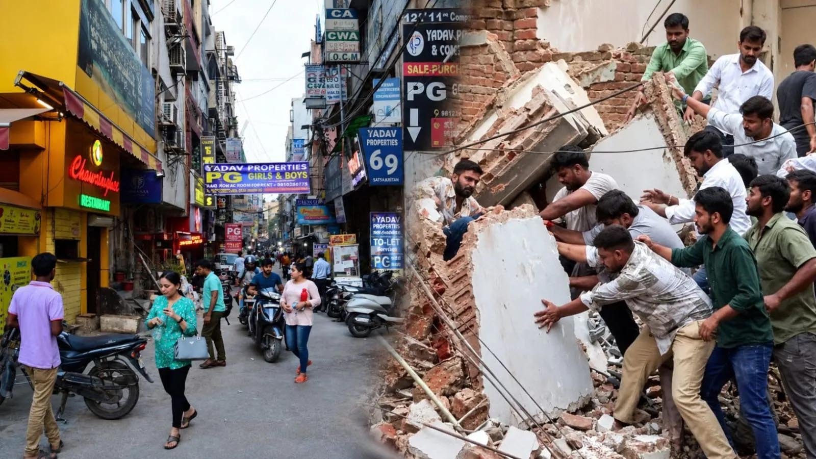 दिल्ली में बिल्डिंग हादसों पर सख्ती, सत्य निकेतन के बाद गांधी नगर में झुकी 4 मंजिला इमारत