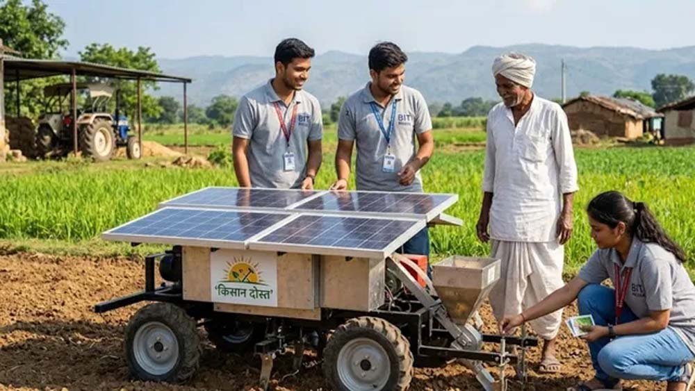 सौर ऊर्जा से खेती आसान, BIT मेसरा छात्रों ने बनाया 4-इन-1 कृषि उपकरण