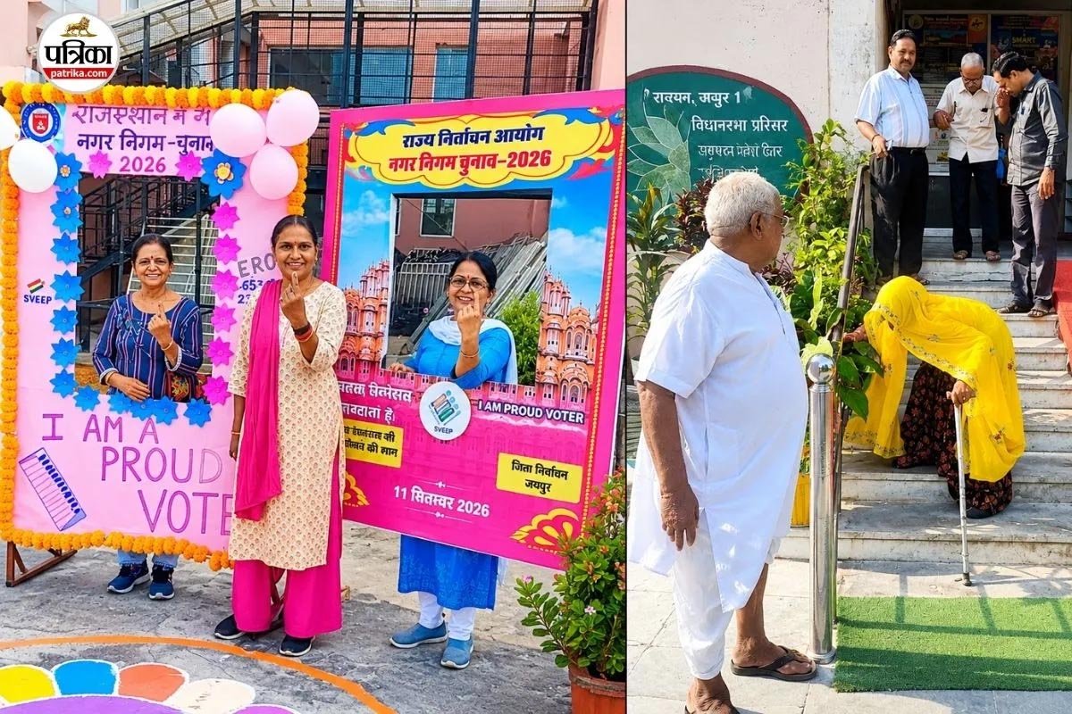 जयपुर निकाय चुनाव में सुबह से लंबी कतारें, कुछ बूथों पर EVM खराब; रिजर्व मशीनों से मतदान बहाल