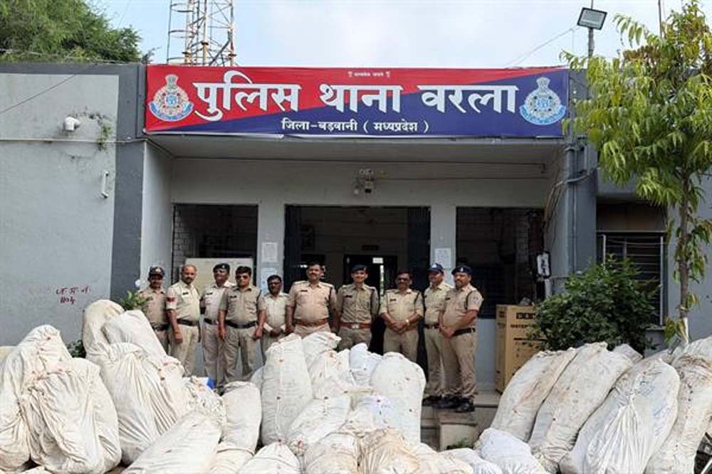 ग्राम बोरपड़ावा के जंगलों में चार खेतों से 6,185 पौधे, कुल 10 क्विंटल 71 किलोग्राम गांजा लगभग 54लाख रूपए का जब्त ड्रोन एवं 75 पुलिसकर्मियों की मदद से की गई कार्यवाही