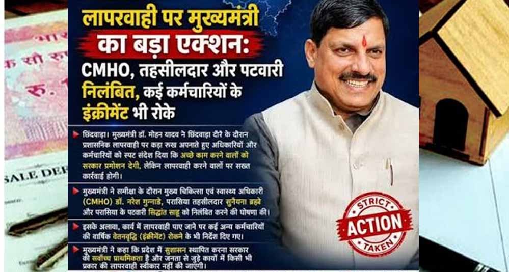 MP में पटवारियों को सरकार की दो टूक, काम से इनकार किया तो सामूहिक बर्खास्तगी की चेतावनी